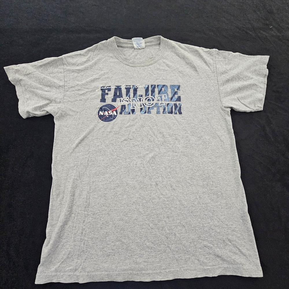 NASA Failure is Not an Option Gray Short Sleeve Cotton Blend T-Shirt Men's M